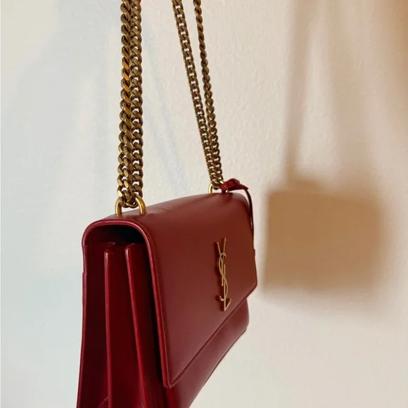 Red YSL medium sunset bag. Great condition, barely worn. - Picture 4 of 9